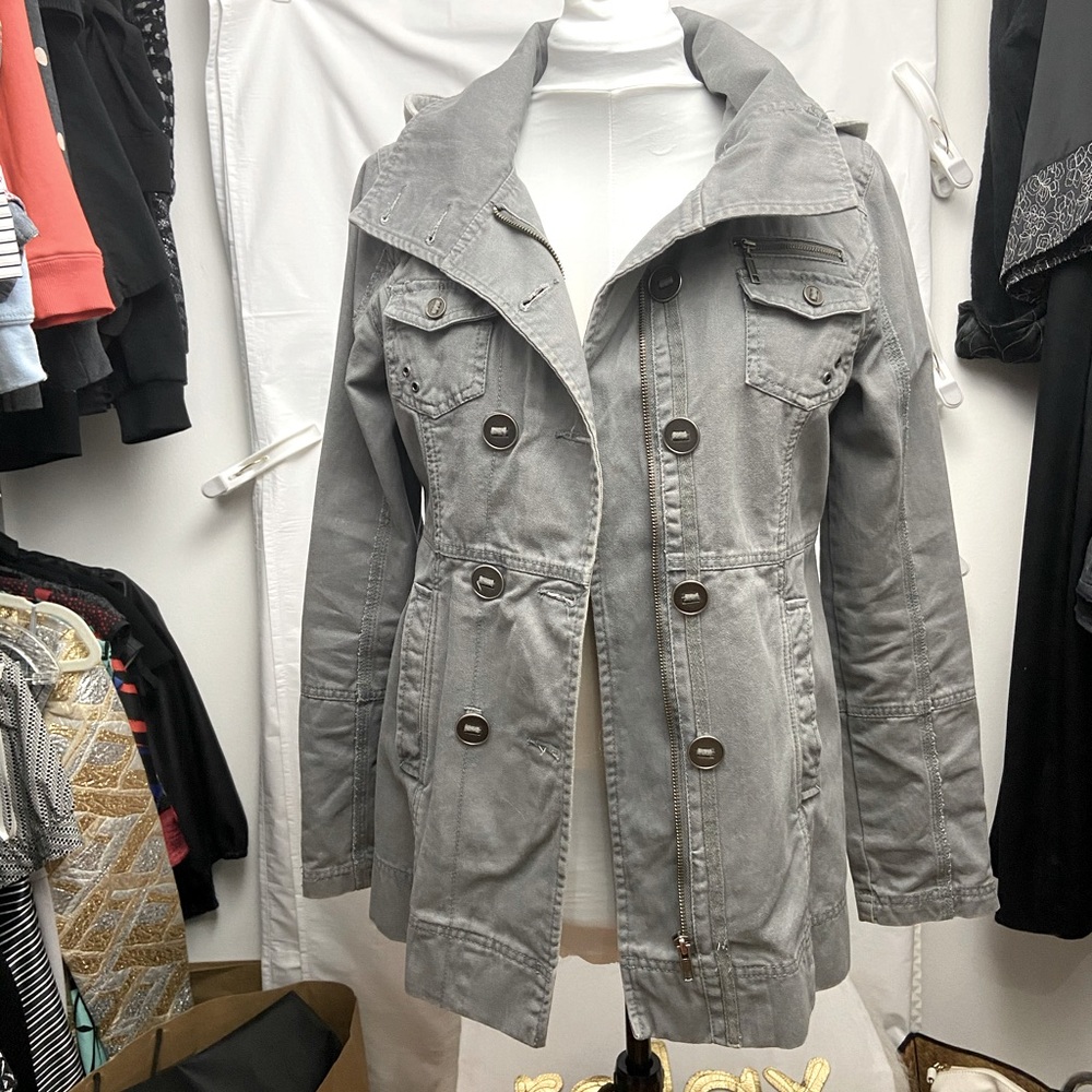 HURLEY Grey Utility Jacket Hoodie Skater Casual